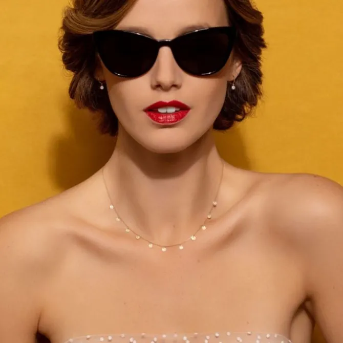 Collar La Brune & La Blonde Polka 11 madre perla oro amarillo