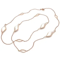 Collar Mattioli Navettes sautoir de oro rosa y madre perla