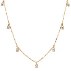 Gargantilla de oro rosa y diamantes 0,35 quilates