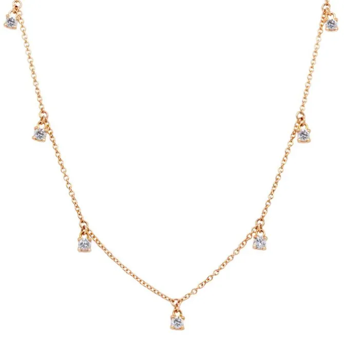 Gargantilla de oro rosa y diamantes 0,35 quilates