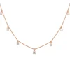 Gargantilla de oro rosa y diamantes 0,50 quilates