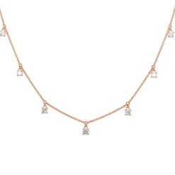 Gargantilla de oro rosa y diamantes 0,50 quilates