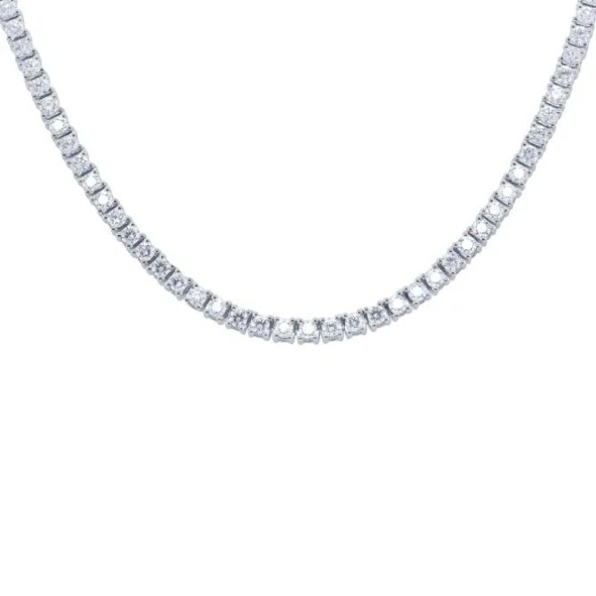 Gargantilla Riviere de oro blanco con diamantes 4.20 quilates