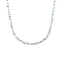 Gargantilla rivière de oro blanco y diamantes 6.00 quilates
