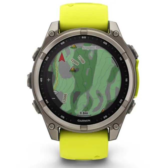 Garmin Fenix 8 47mm Solar Zafiro Titanio Correa Amarilla