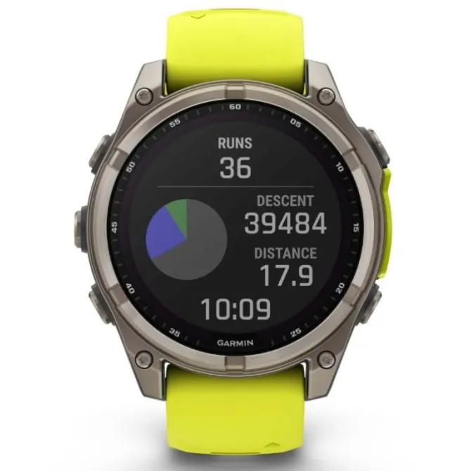 Garmin Fenix 8 47mm Solar Zafiro Titanio Correa Amarilla