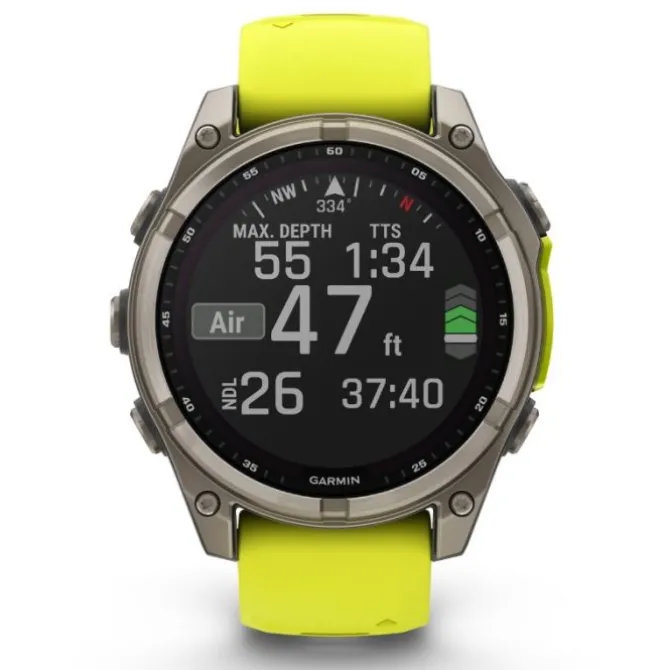 Garmin Fenix 8 47mm Solar Zafiro Titanio Correa Amarilla