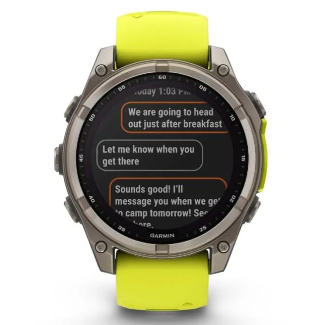 Garmin Fenix 8 47mm Solar Zafiro Titanio Correa Amarilla