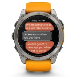 Garmin Fénix 8 51mm AMOLED Zafiro Titanio Correa Naranja