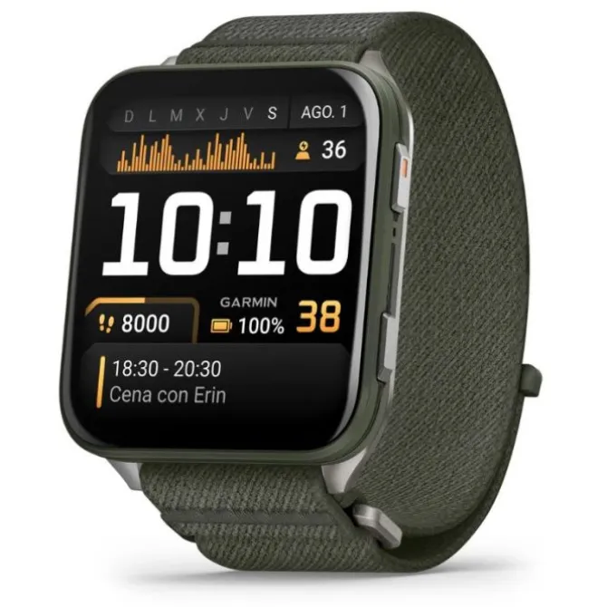 Garmin Venu X1 Titanio Correa de Nailon Verde 010-02980-03