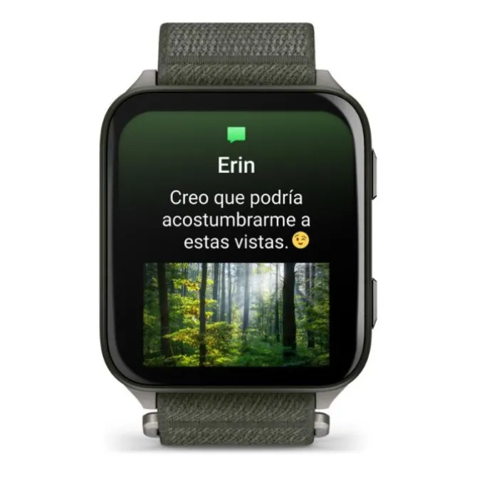 Garmin Venu X1 Titanio Correa de Nailon Verde 010-02980-03