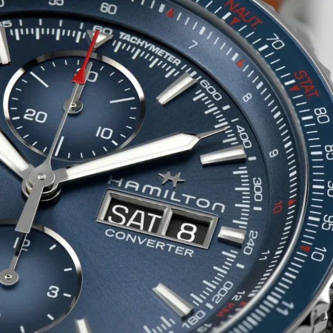 Hamilton Khaki Aviation Converter Cronógrafo Automático Azul 44mm