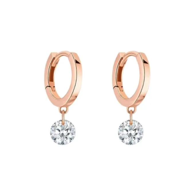 La Brune & La Blonde 360º pendientes oro rosa diamante 0.14 quilates