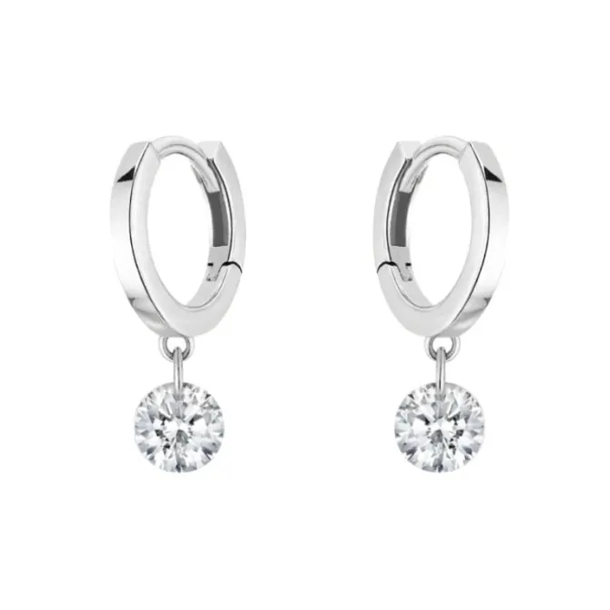 La Brune & La Blonde 360º pendientes oro blanco diamante 0.14 quilates