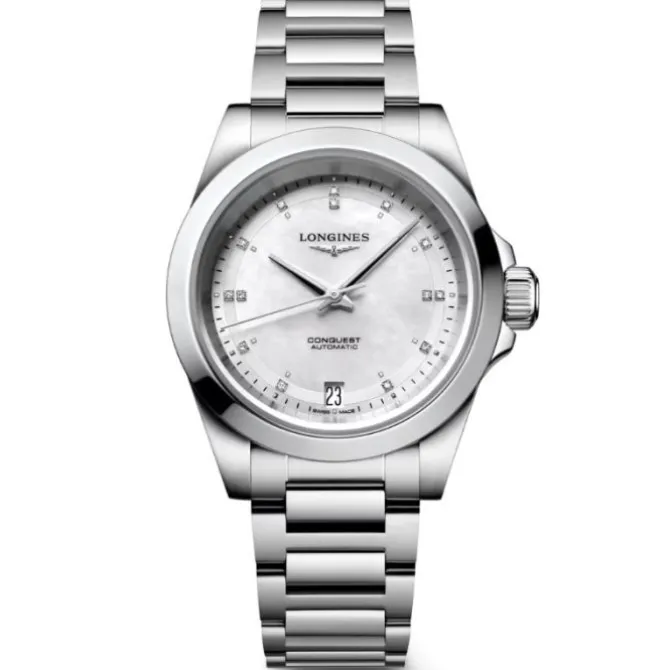 Longines Conquest Automatico Diamantes Madre Perla 34mm