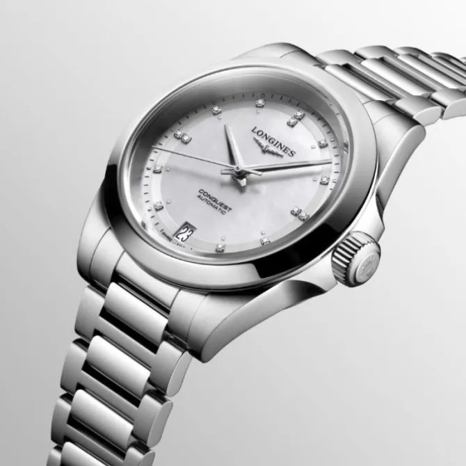 Longines Conquest Automatico Diamantes Madre Perla 34mm