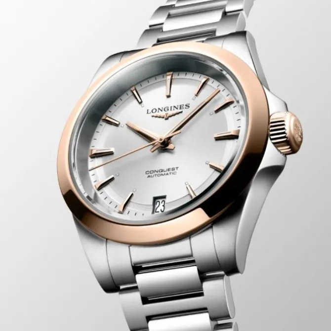 Longines Conquest Automatico Acero y Oro Rosa 34mm