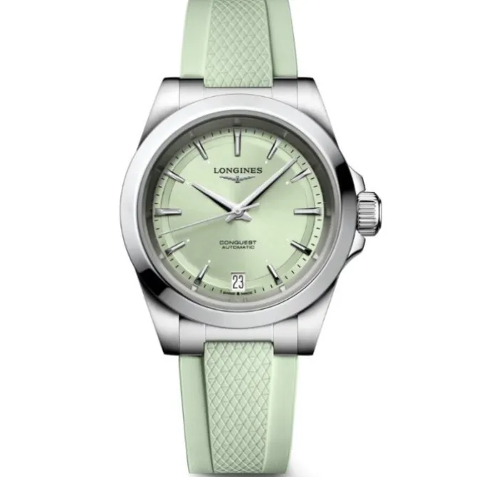 Longines Conquest Automático Verde Caucho 34mm