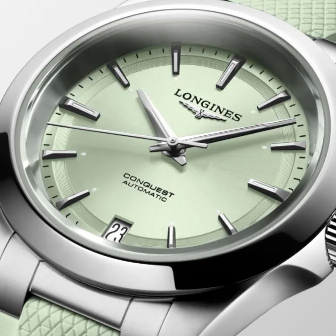 Longines Conquest Automático Verde Caucho 34mm