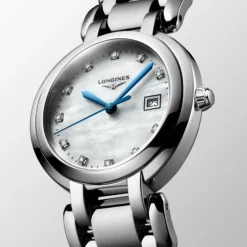 Longines PrimaLuna 30 mm Cuarzo Madre Perla Diamantes