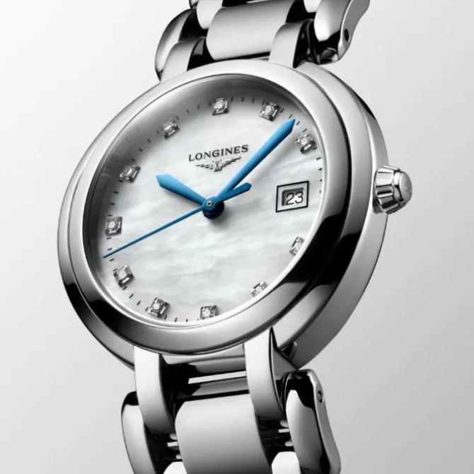 Longines PrimaLuna 30 mm Cuarzo Madre Perla Diamantes
