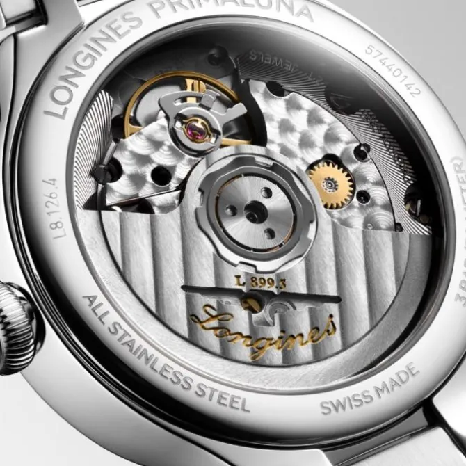 Longines PrimaLuna 34 mm Diamantes Madre Perla Fase Lunar