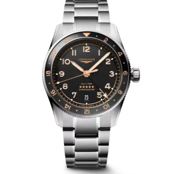 Longines Spirit Zulu Time GMT Automatico Negro 39mm