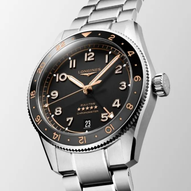 Longines Spirit Zulu Time GMT Automatico Negro 39mm