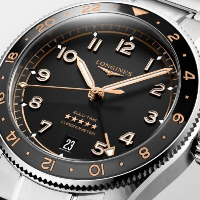 Longines Spirit Zulu Time GMT Automatico Negro 39mm