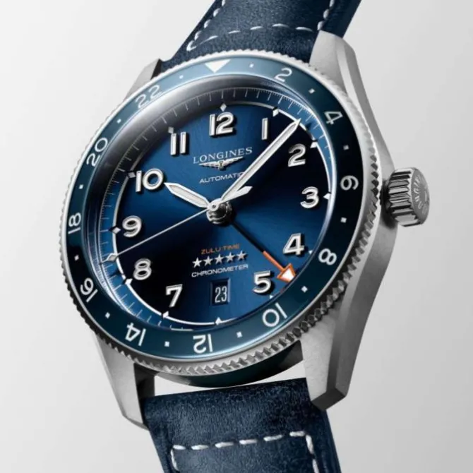 Longines Spirit Zulu Time GMT 42 mm Azul