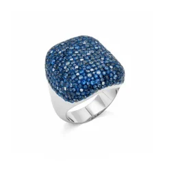 Mattioli Puzzle Arlecchino - Anillo en oro blanco, zafiros y diamantes 0.11 quilates