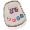 Mattioli Puzzle Arlecchino Box - Pendientes pequeños en oro rosa con diamantes y zafiros