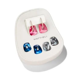 Mattioli Puzzle Box - Pendientes pequeños en oro rosa y diamantes brown