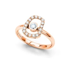 Mattioli Puzzle Diamonds - Anillo de oro rosa con diamantes blancos 0.37 quilates