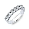 Media alianza de oro blanco con diamantes 1,00 quilates