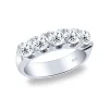 Media alianza de oro blanco con diamantes 1.5 quilates