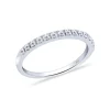 Media alianza de oro blanco y diamantes talla brillante 0.23 quilates