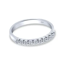 Media Alianza de oro blanco y diamantes de 0.18 quilates