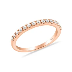 Media Alianza de oro rosa y diamantes de 0.22 quilates
