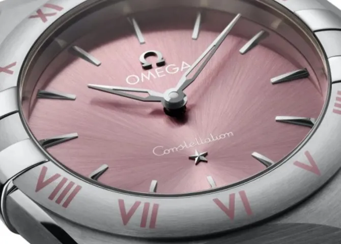 OMEGA Constellation Cuarzo Esfera Rosa 28 mm