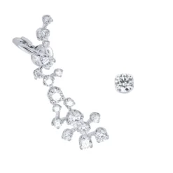 Pendiente trepador de oro blanco con diamantes 1.20 quilates