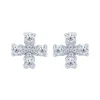 Pendientes cruz oro blanco con diamantes 1.02 quilates