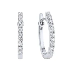 Pendientes de aro de oro blanco y diamantes 0,40 quilates