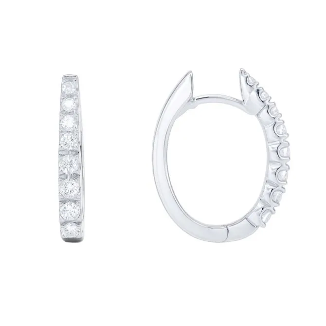 Pendientes de aro de oro blanco y diamantes 0.44 quilates