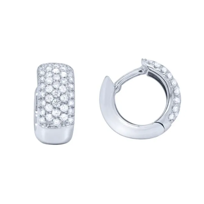 Pendientes de aro de oro blanco y diamantes 0.48 quilates