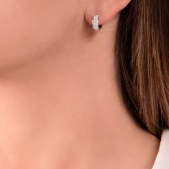 Pendientes de aro de oro blanco y diamantes 0.48 quilates