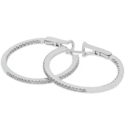 Pendientes de aro en oro blanco con diamantes de 0,52 quilates