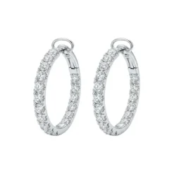 Pendientes de aro en oro blanco y diamantes 4.00 quilates