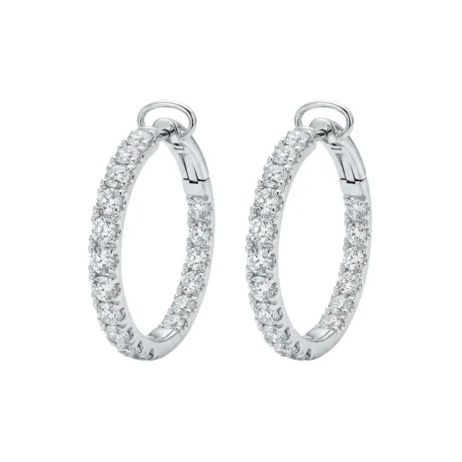 Pendientes de aro en oro blanco y diamantes 4.00 quilates