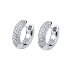 Pendientes de aro en oro blanco y diamantes 0.87 quilates